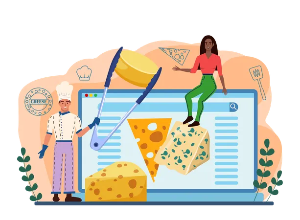 Cheese maker online service  Illustration