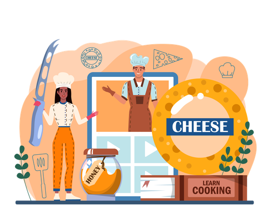 Cheese maker online service  Illustration