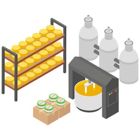 Cheese Production Unit  Illustration