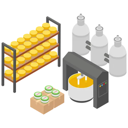 Cheese Production Unit  Illustration