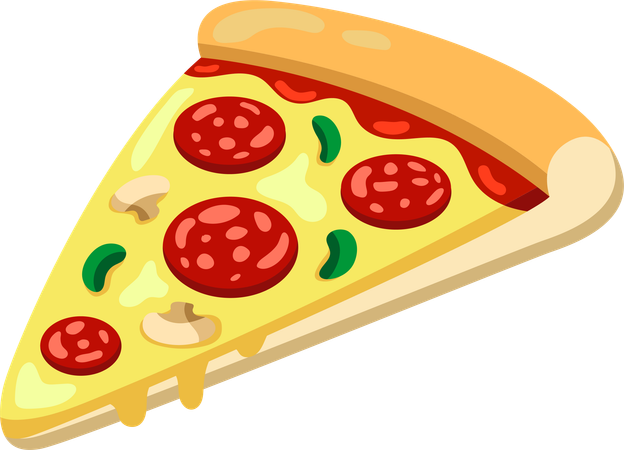Cheesy Pepperoni Pizza Slice  일러스트레이션