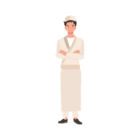 Chef masculino con brazos cruzados  Ilustración
