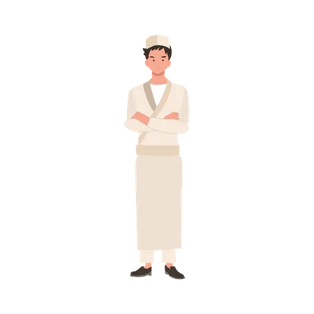 Chef masculino con brazos cruzados  Ilustración