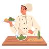 chef cooking illustration free download