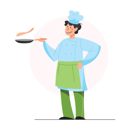 Chef cooking  Illustration