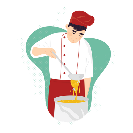 Chef cooking food  Illustration