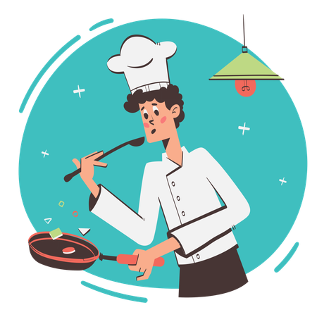 Chef cooking  Illustration