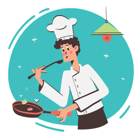 Chef cooking  Illustration