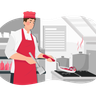 cooking in kitchen illustration svg