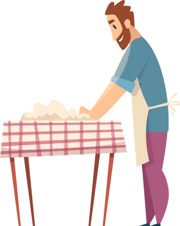 Chef cooking in the kitchen  Illustration