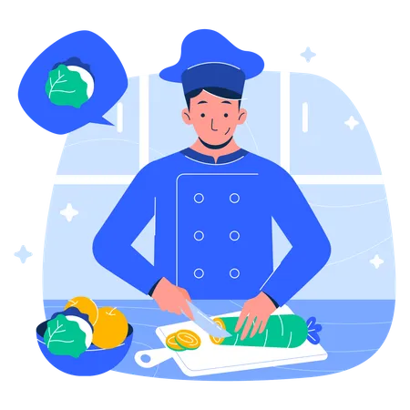 Chef Cooking Your Meal Illustration