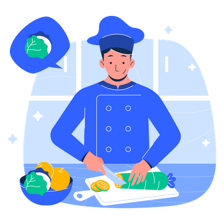 Chef Cooking Your Meal  Illustration