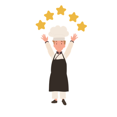 Kid Chef com 5 estrelas  Ilustração