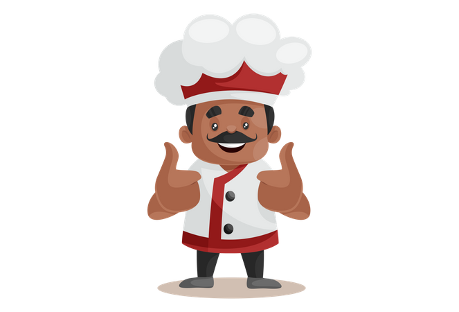 Chef doing thumbs up Hand gesture  Illustration