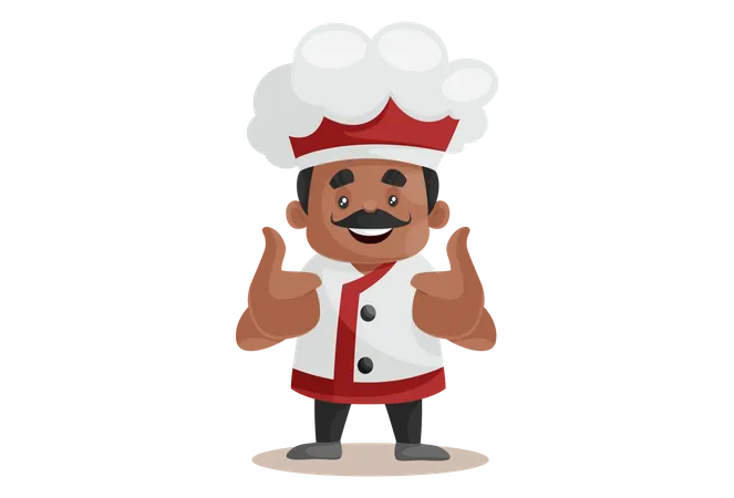 Chef doing thumbs up Hand gesture  Illustration