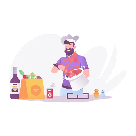 Chef expert en cuisine  Illustration