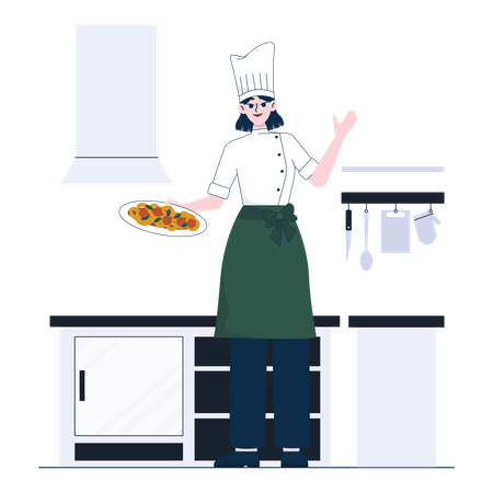 Chef feminina  Ilustração