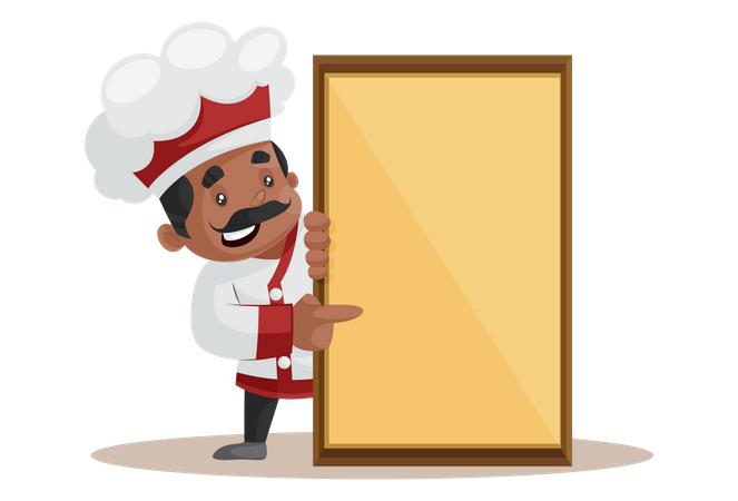Chef holding Empty Board Illustration