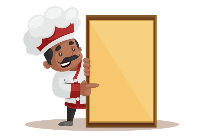 Chef holding Empty Board  Illustration