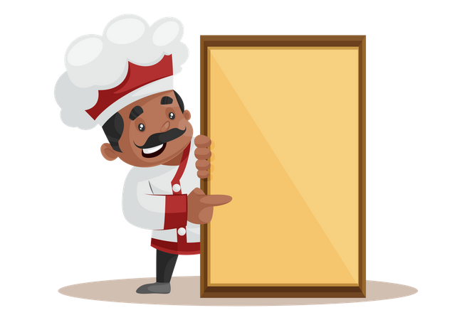 Chef holding Empty Board  Illustration