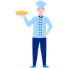 chef holding loaf illustrations free