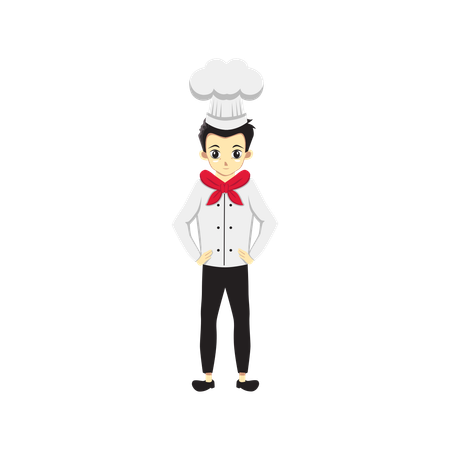 Chef masculino de pie  Ilustración