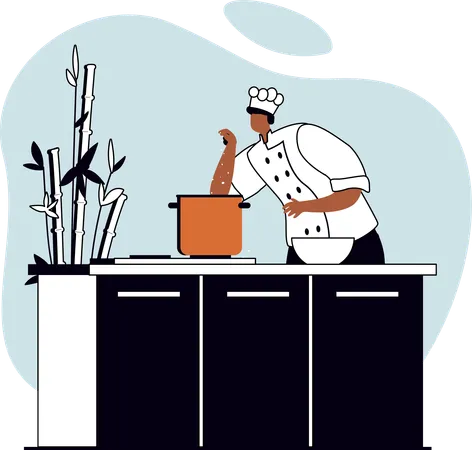 Chef de cuisine masculin  Illustration