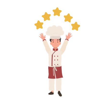 Kid Chef com classificação de 5 estrelas  Ilustração