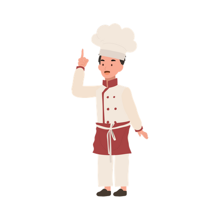 Chef infantil dando conselhos de culinária especializada  Ilustração