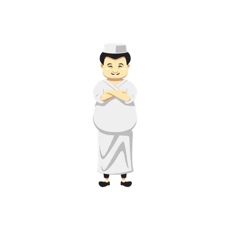 Chef japonais debout  Illustration