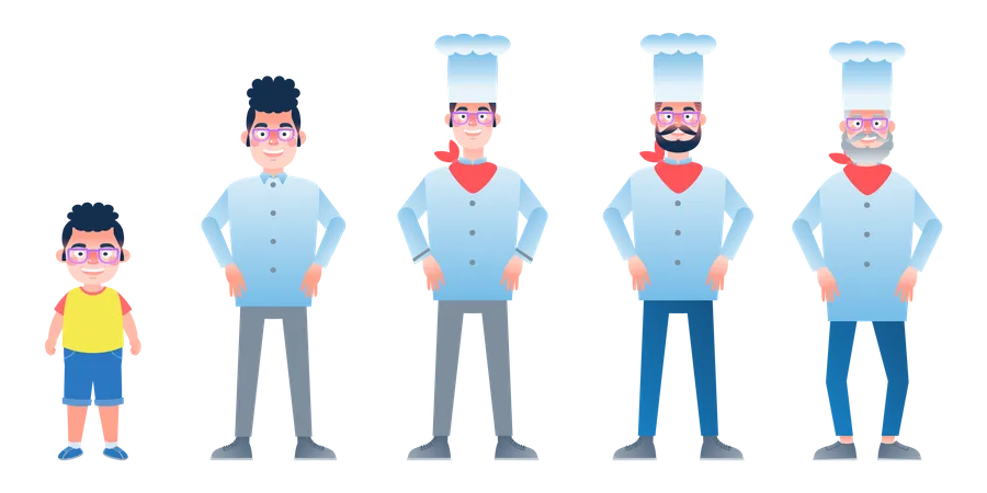 Chef menschliche Lebenszyklen  Illustration