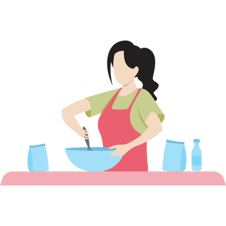 Chef making bakery product Illustration