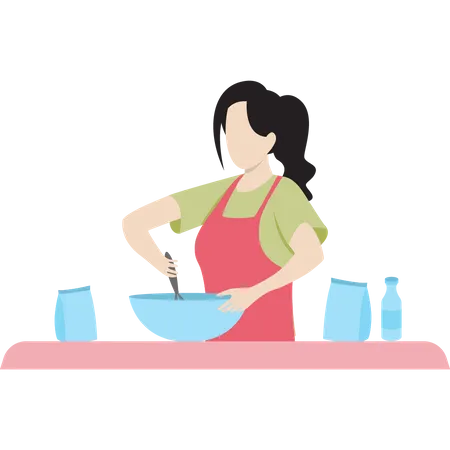 Chef making bakery product Illustration
