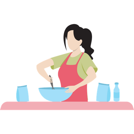 Chef making bakery product  Illustration