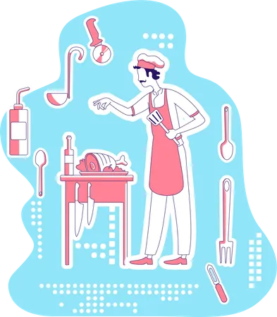 Chef making dish  Illustration