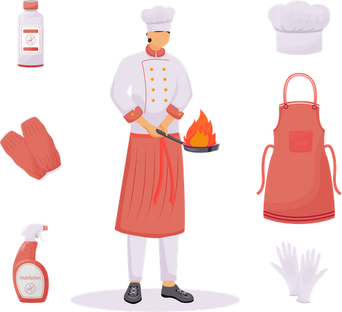 Chef making dish  Illustration