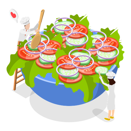 Chef making food  Illustration