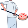 chef making pizza illustrations free