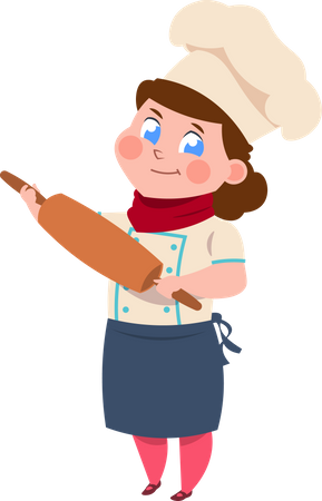 Chef de menina  Ilustração