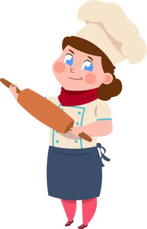 Chef de menina  Ilustração