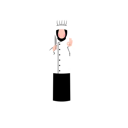 Chef muçulmana feminina  Ilustração