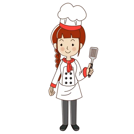 Mujer cocinera  Ilustración