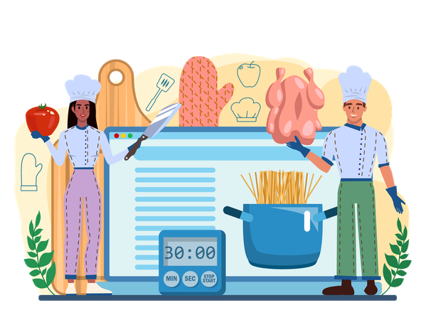 Chef online service  Illustration