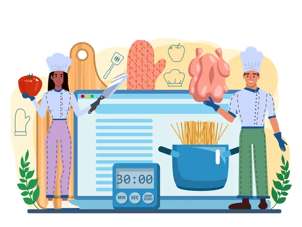 Chef online service  Illustration