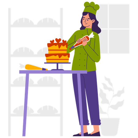 Gâteau d'anniversaire du chef Piping  Illustration