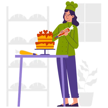 Gâteau d'anniversaire du chef Piping  Illustration