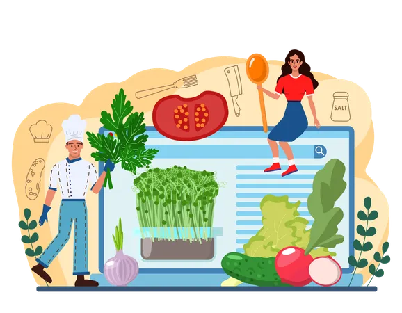 Fresh Salad In A Bowl Online Service Or Platform Peopple Cooking Organic And Healthy Food Vegetable And Fruit Salad Ingredients Website Vector Illustration Illustration