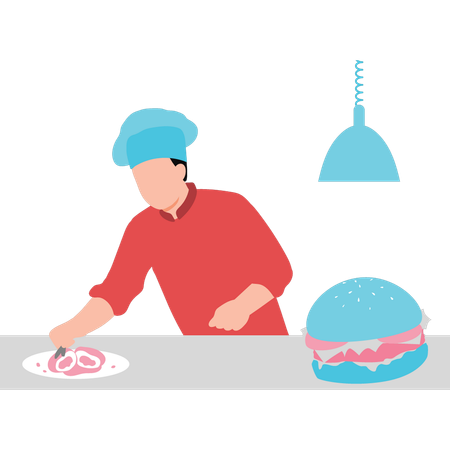 Chef preparing food  Illustration