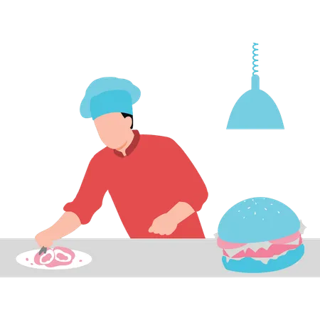 The Chef Is Preparing The Food Illustration