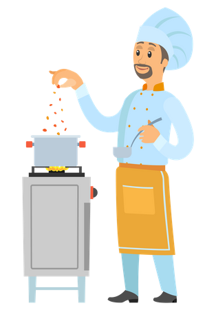 Chef preparing food Illustration